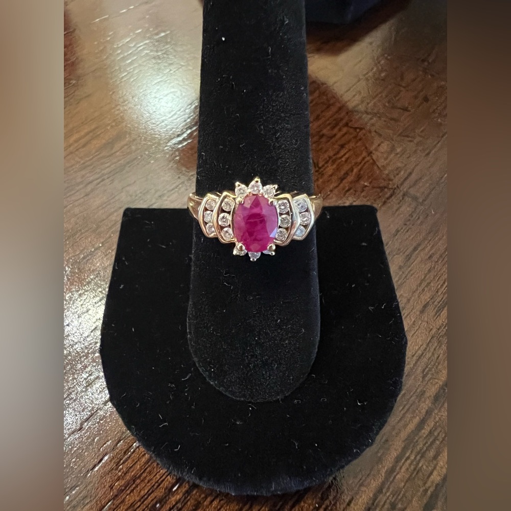 Genuine Ruby & Diamond Ring - image 1